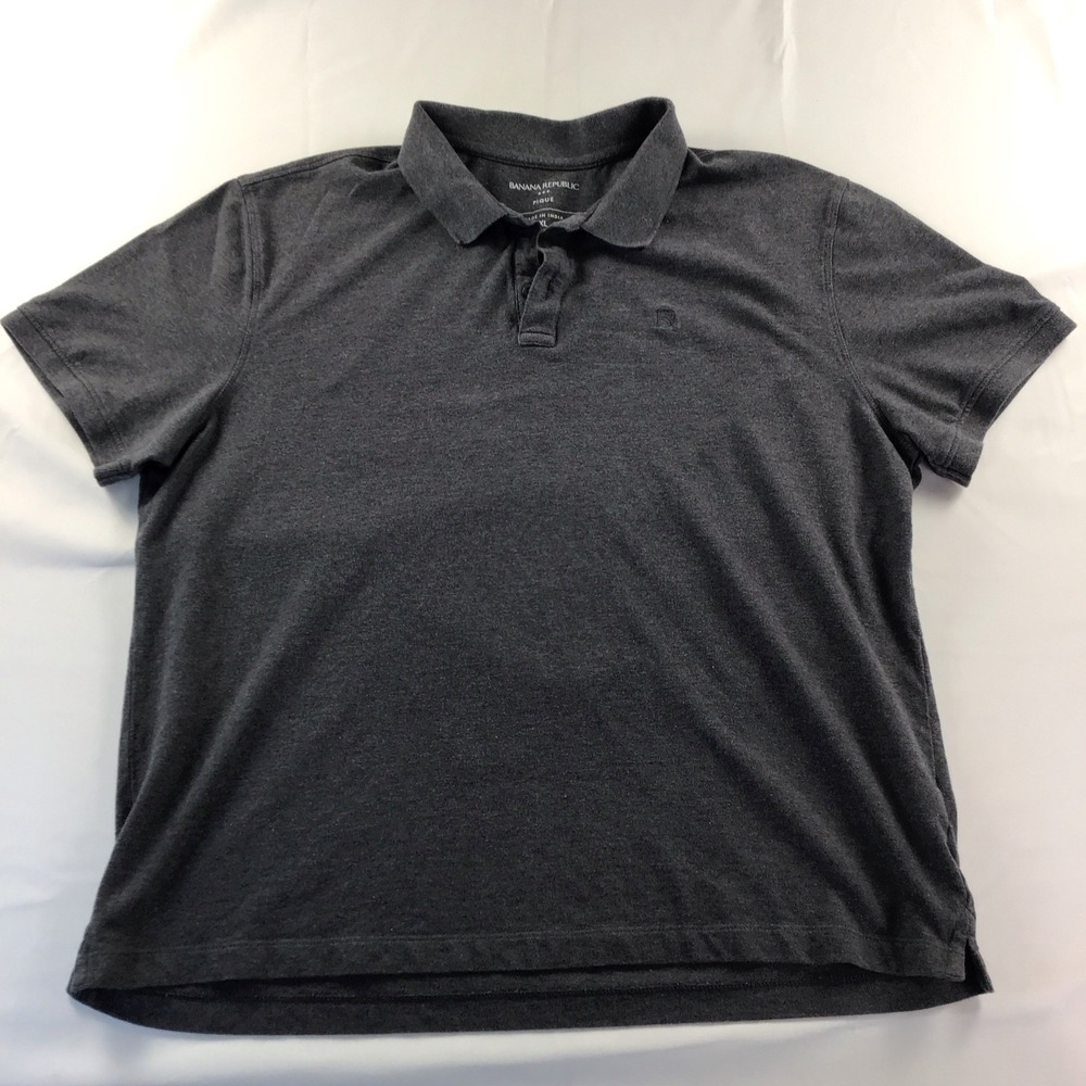 Banana Republic Polo Shirt with Elephant Logo Casual Cotton Men's XL Gray